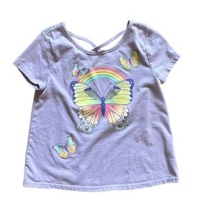 THE CHILDREN’S PLACE BUTTERFLY SHORT SLEEVE PURPLE TEE 5T